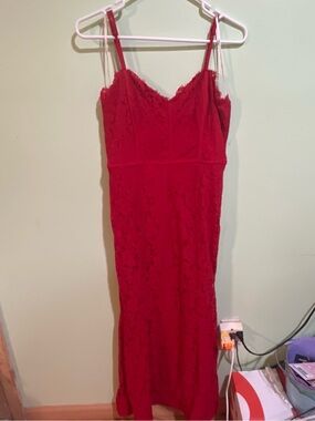 Lulus Red Lace Formal Dress